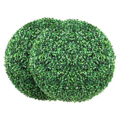 VEVOR Artificial Topiaries Boxwood Trees, (2 Pieces), Ball-Shape Faux Topiaries Plant, All-year Green Feaux Plant Decorative Balls for Backyard, Balcony,Garden, Wedding and Home