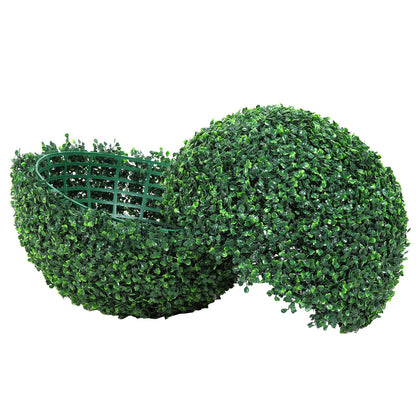 VEVOR Artificial Topiaries Boxwood Trees, (2 Pieces), Ball-Shape Faux Topiaries Plant, All-year Green Feaux Plant Decorative Balls for Backyard, Balcony,Garden, Wedding and Home