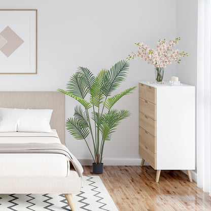 VEVOR Artificial Palm Tree, 1.5m Tall Faux Plant, Secure PE Material & Anti-Tip Tilt Protection Low-Maintenance Plant, Lifelike Green Fake Tree for Home Office Warehouse Decor Indoor Outdoor