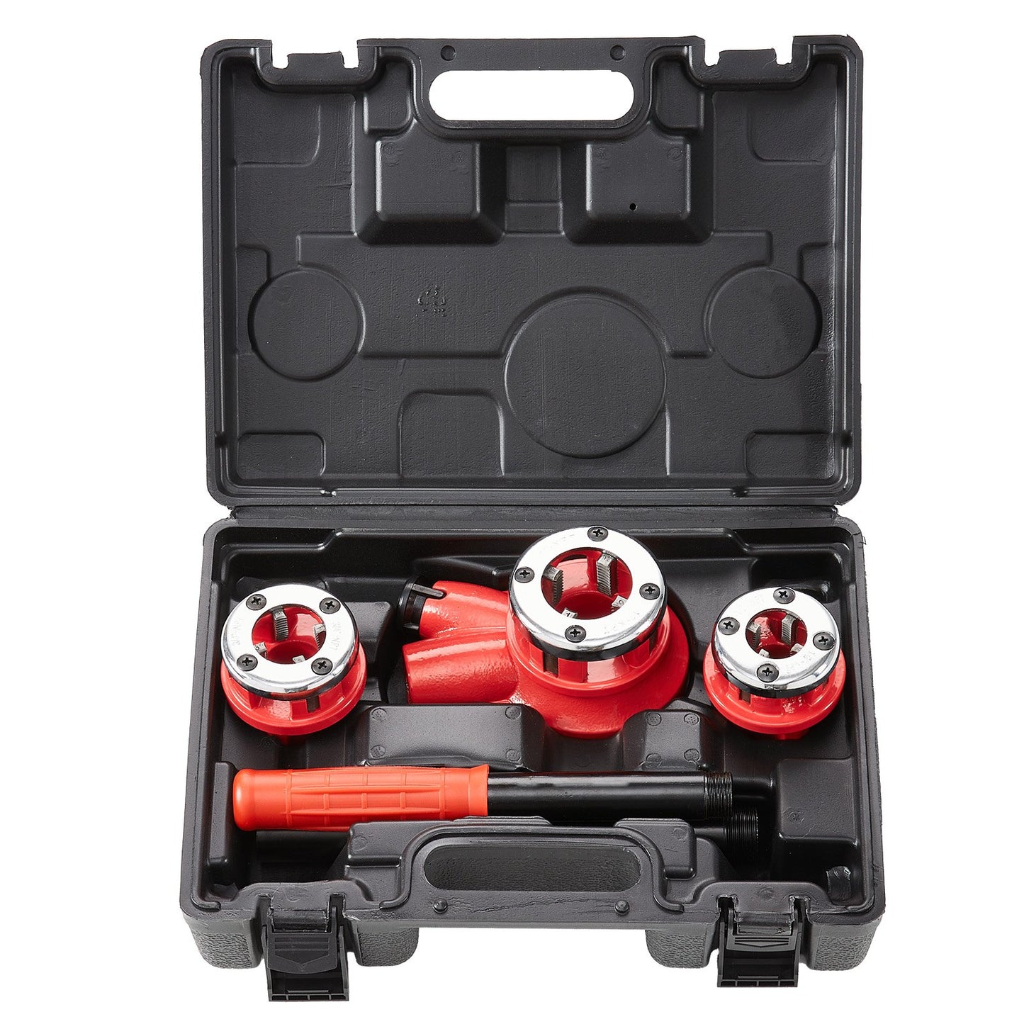 VEVOR Ratchet Pipe Threader Kit, 1/2" NPT, 3/4" NPT, 1" NPT Manual Ratcheting Pipe Threader, Portable Pipe Threading Tool Set with 3PCS NPT Dies, Storage Case for Galvanized Aluminum Iron Copper Pipes