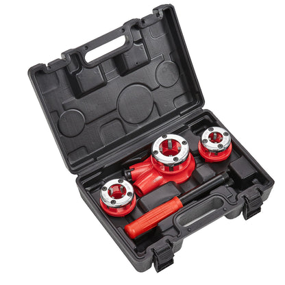 VEVOR Ratchet Pipe Threader Kit, 1/2" NPT, 3/4" NPT, 1" NPT Manual Ratcheting Pipe Threader, Portable Pipe Threading Tool Set with 3PCS NPT Dies, Storage Case for Galvanized Aluminum Iron Copper Pipes