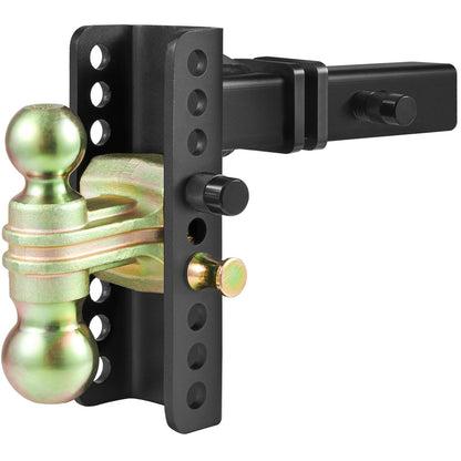 VEVOR Adjustable Trailer Hitch, 152.4 mm Drop & 114.3 mm Rise Hitch Ball Mount with 50.8 mm Receiver, Solid Tube, 6350 kg GTW, 50.8 mm and 58.7 mm 45# Steel Tow Balls with Key Lock for Truck Towing