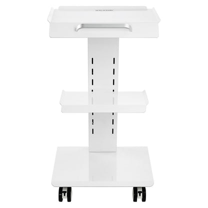 VEVOR Trolley Cart Dental Lab Mobile Rolling Serving Cart 3 Layers with Socket