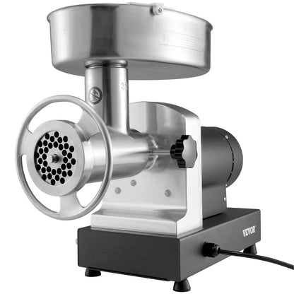 VEVOR Electric Meat Grinder, 9.5 Kg/Min Capacity, Countertop Industrial Meat Mincer w/ Blade, Grinding Plate, Sausage Maker & Kubbe Kit, Carbon Steel Commercial Meat Grinder for Kitchen Restaurant