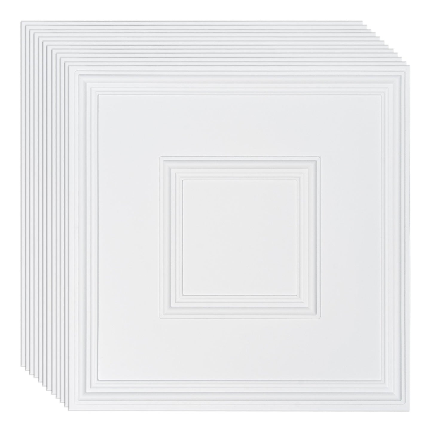 VEVOR Ceiling Tiles 12-Pack 24 x 24 in PVC Easy Installation White Geometric