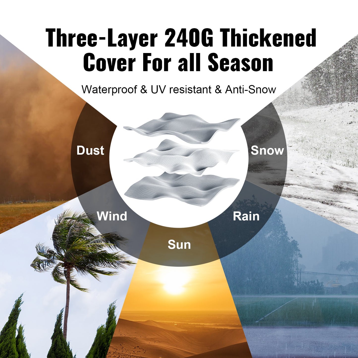 VEVOR Protable Stotage Shelter Garage Stotage Shed 7 x 12 x 7.36ft & Zipper Door