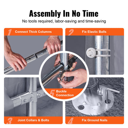 VEVOR Protable Stotage Shelter Garage Stotage Shed 7 x 12 x 7.36ft & Zipper Door