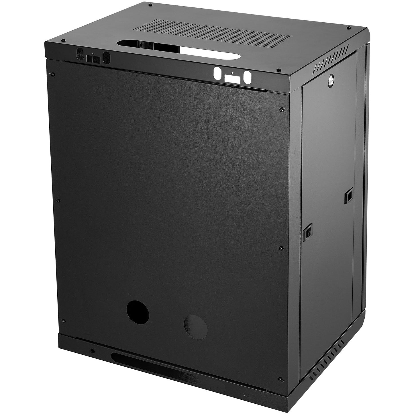 VEVOR 15U Wall Mount Network Cabinet, 226.8 kg Max. Ground Load Capacity, Server Rack Cabinet Enclosure with Locking Tempered Glass Door, Side Panels, Q235 Carbon Steel, for IT Equipment, A/V Devices