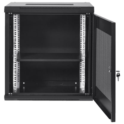 VEVOR 12U Wall Mount Network Server Cabinet, 15.5'' Deep, Server Rack Cabinet Enclosure, 200 lbs Max. Ground-mounted Load Capacity, with Locking Door Side Panels, for IT Equipment, A/V Devices