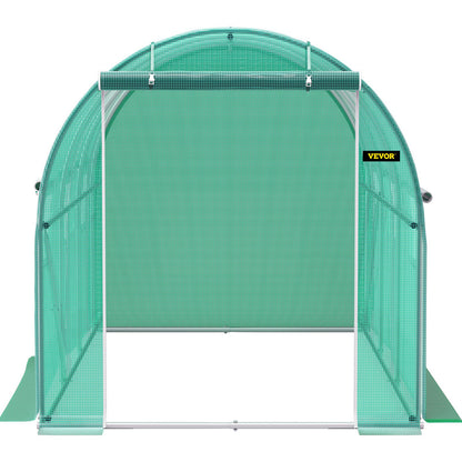 VEVOR Walk-in Tunnel Greenhouse Galvanized Frame & Waterproof Cover 12x7x7 ft