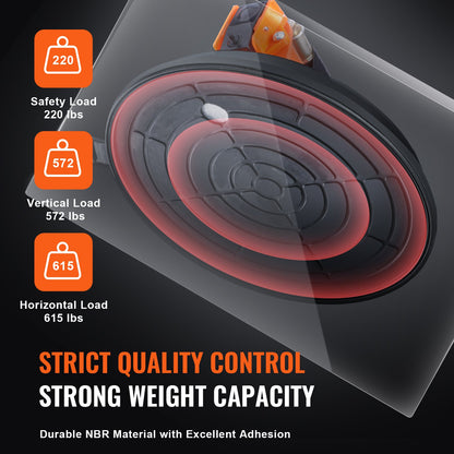 VEVOR Glass Suction Cup, 203 mm 278 kg Capacity, Vacuum Suction Cup with ABS Handle and Carry Box, Heavy Duty Industrial Suction Cup Lifter Tool for Glass, Granite, Tile, Metal, Wood Panel Lifting