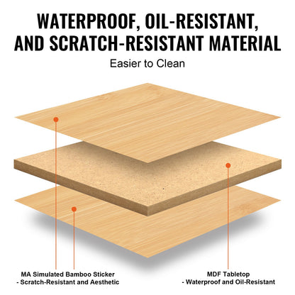 VEVOR Bed Tray Table with Foldable Legs, Bamboo Breakfast Tray for Sofa, Bed, Eating, Snacking, and Working, Folding Serving Laptop Desk Tray, Portable Food Snack Platter for Picnic, 40x28 cm