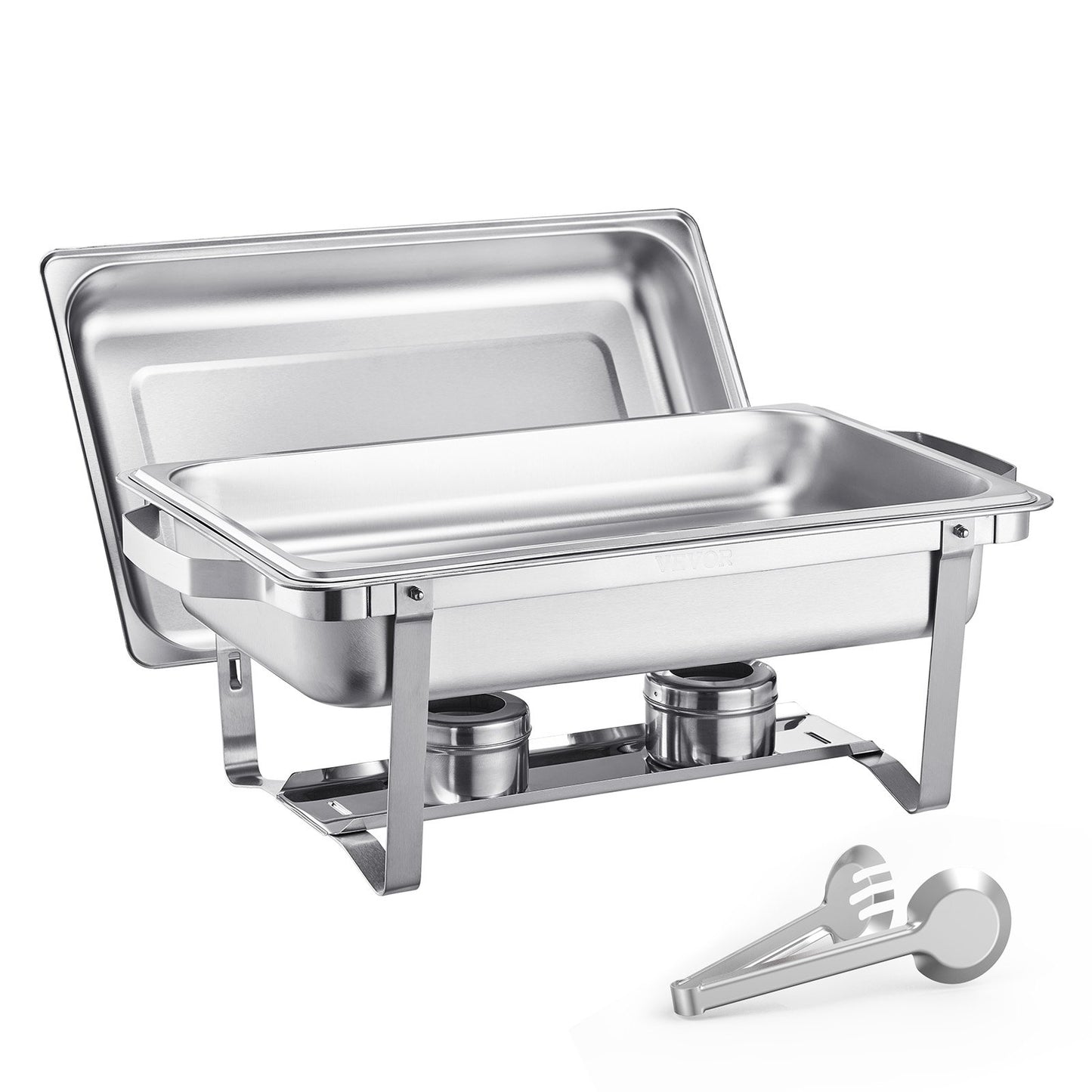 VEVOR 8 Qt 4 Pack Rectangle Chafing Dish Buffet Set Fullsize Pan Stainless Steel