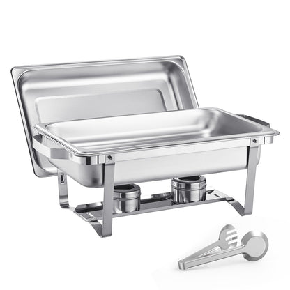 VEVOR 8 Qt 6 Pack Rectangle Chafing Dish Buffet Set Fullsize Pan Stainless Steel