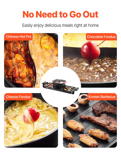 VEVOR Hot Pot with Grill 2300W 2-in-1 Electric Smokeless BBQ with Removable Pot