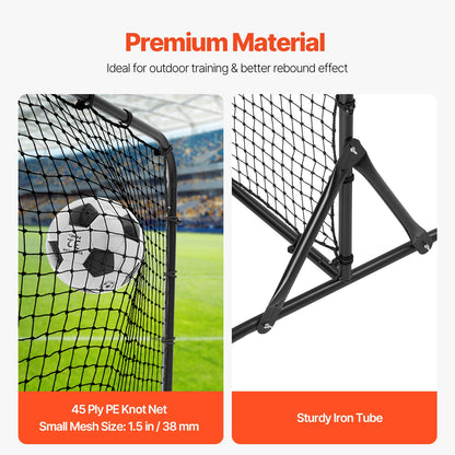 VEVOR 6x4FT Soccer Rebound Trainer Soccer Training Equipment Double-Sided Net