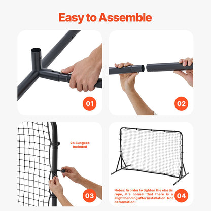 VEVOR 6x4FT Soccer Rebound Trainer Soccer Training Equipment Double-Sided Net