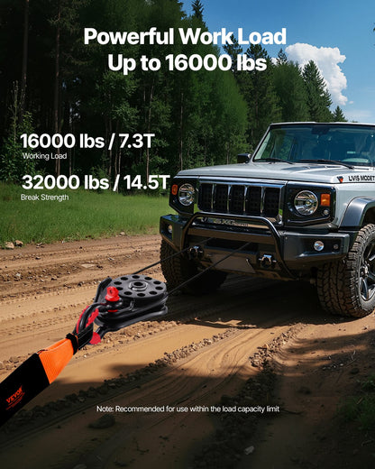 VEVOR 14.5 Ton Recovery Snatch Block Pulley Snatch 32,000 lbs Capacity ATV UTV