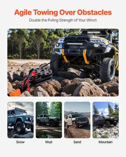 VEVOR 14.5 Ton Recovery Snatch Block Pulley Snatch 32,000 lbs Capacity ATV UTV