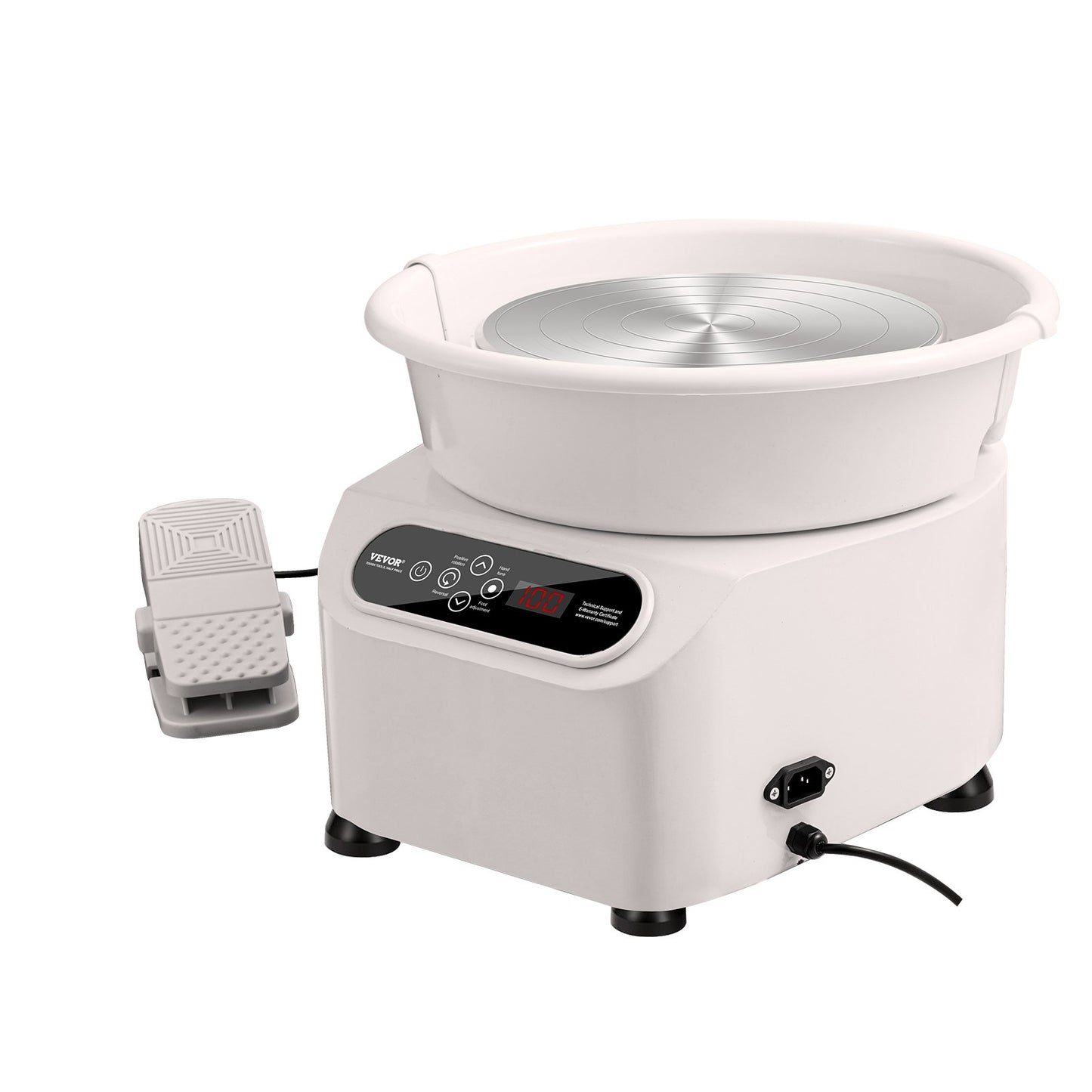 VEVOR Pottery Wheel, 10 inch Pottery Forming Machine, 350W Electric Wheel for Pottery with Foot Pedal and LCD Touch Screen, Direct Drive Ceramic Wheel with Shaping Tools for DIY Art Craft, White