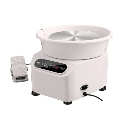 VEVOR Pottery Wheel, 10 inch Pottery Forming Machine, 350W Electric Wheel for Pottery with Foot Pedal and LCD Touch Screen, Direct Drive Ceramic Wheel with Shaping Tools for DIY Art Craft, White