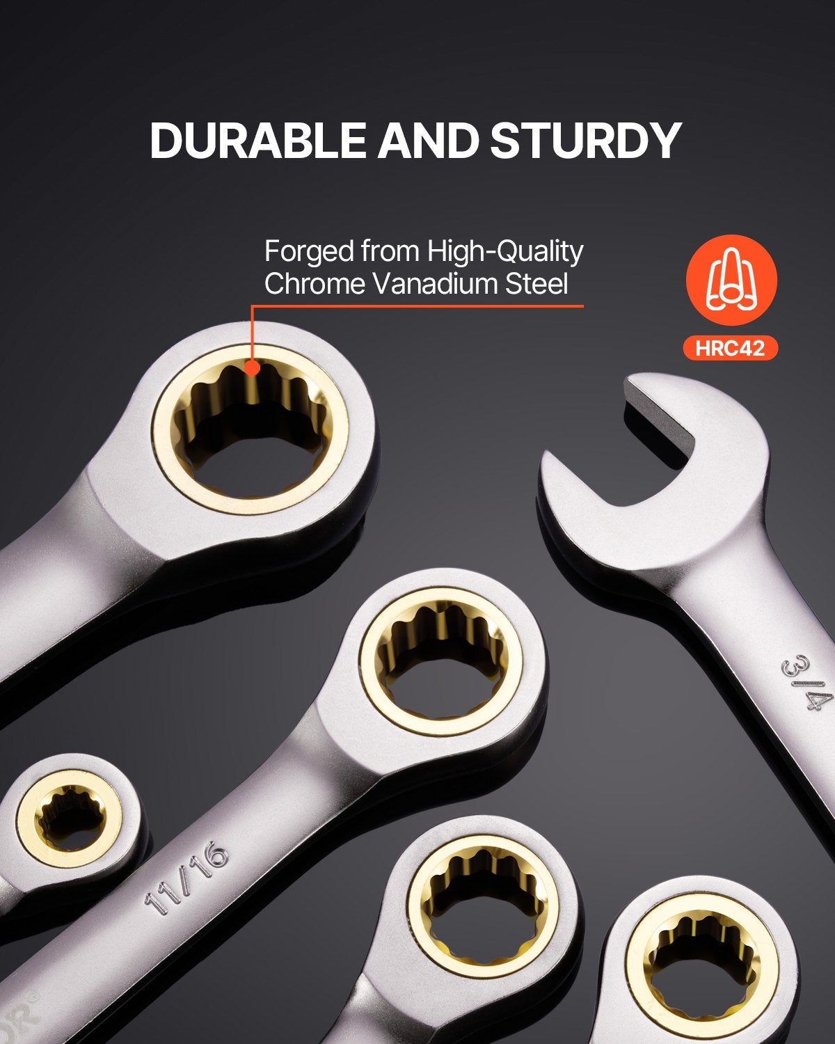 VEVOR Combination Wrench Set 24 PCS SAE 1/4" - 7/8" Metric 8-19mm Organizer Rack