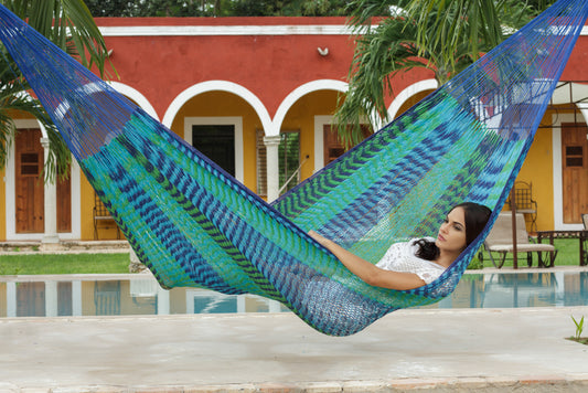 Outdoor undercover cotton Mayan Legacy hammock Family size Caribe