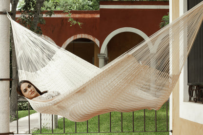 Outdoor undercover cotton Mayan Legacy hammock Family size Marble