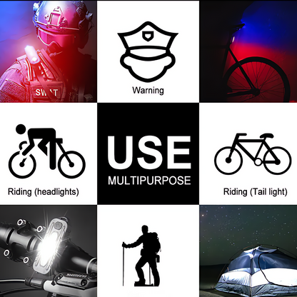 LED Red White & Blue Flashing Chest Clip Strobe Light