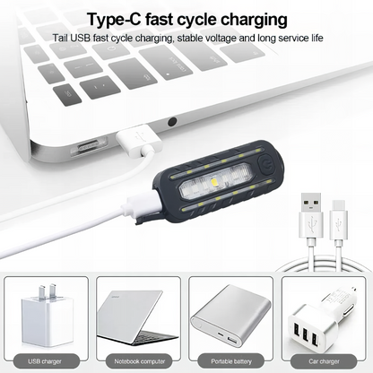 LED Red White & Blue Flashing Chest Clip Strobe Light