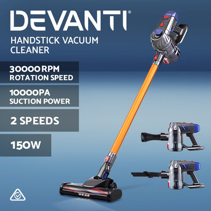 Devanti Handheld Vacuum Cleaner Bagless Cordless 150W Gold