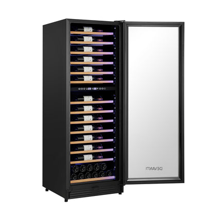 Devanti Wine Cooler Fridge Dual Zone 128 Bottles