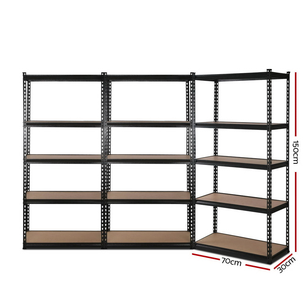 3x1.5M Warehouse Shelving Racking Storage Garage Steel Metal Shelves Rack