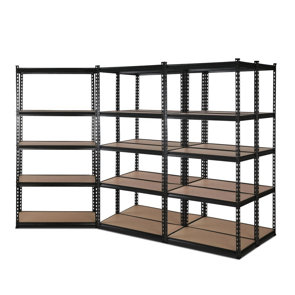 Giantz 5x1.8M Garage Shelving Warehouse Rack Pallet Racking Storage Shelve Black