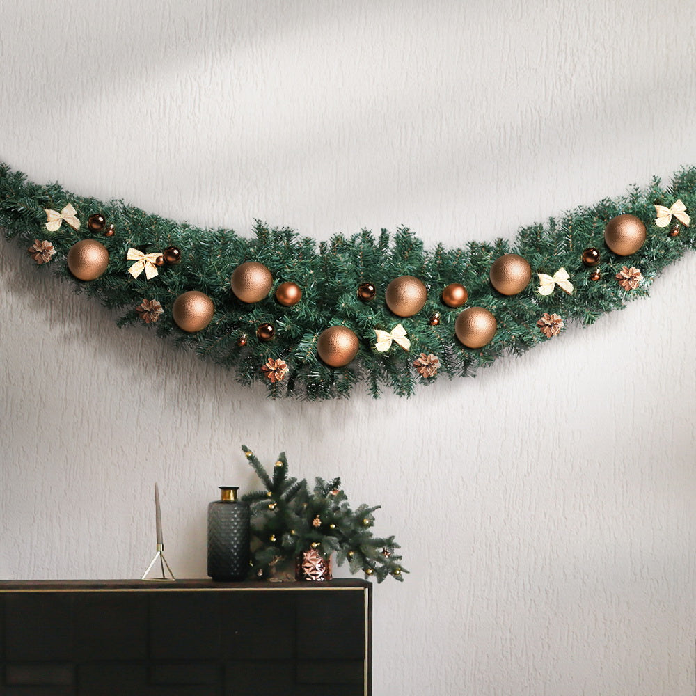 Jingle Jollys 2.4m Christmas Garland Xmas Decorations Green Wedding Party