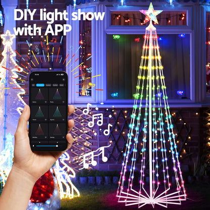 Jingle Jollys Christmas Tree 1.8m 265 RGB LED Fairy Lights Xmas Trees Decoration