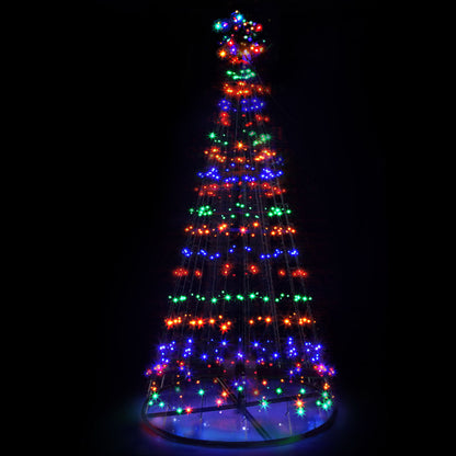 Jingle Jollys Solar Christmas Tree 2.1M 264 LED Xmas Tree Decor Multi Colour