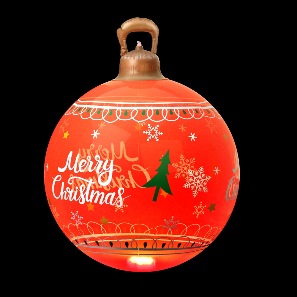 Jingle Jollys Christmas Inflatable Ball Led  60cm Decoration Giant Bauble Red