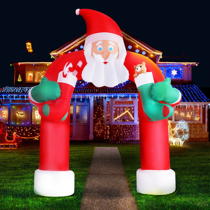 Jingle Jollys Christmas Inflatable Santa Archway 2.3M Outdoor Decorations Lights