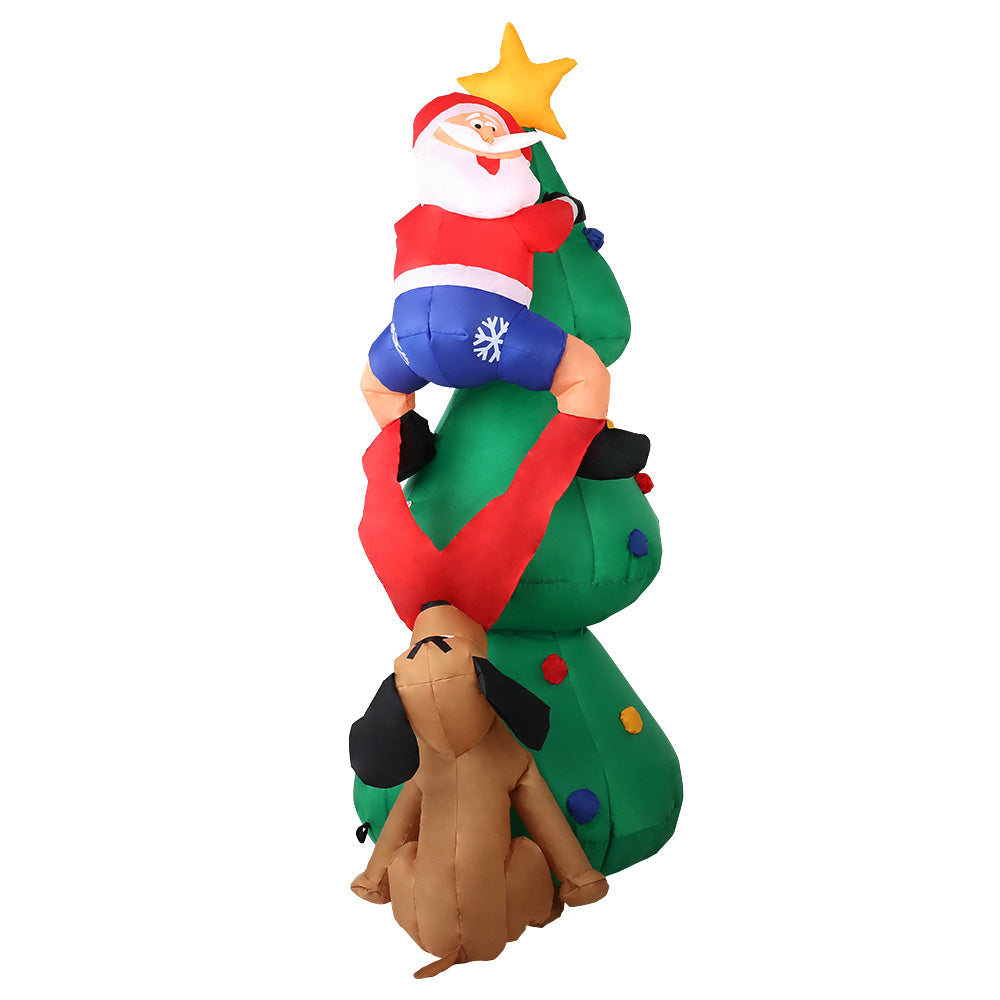 Jingle Jollys Christmas Inflatable Santa Tree 1.8M Illuminated Decorations