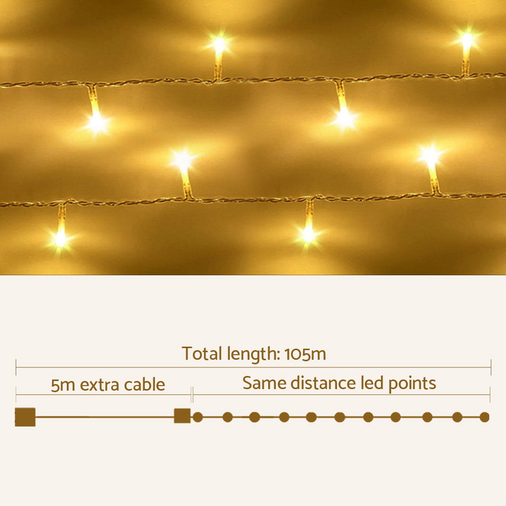 Jingle Jollys 50M Christmas Lights String Light 500 LED Warm White